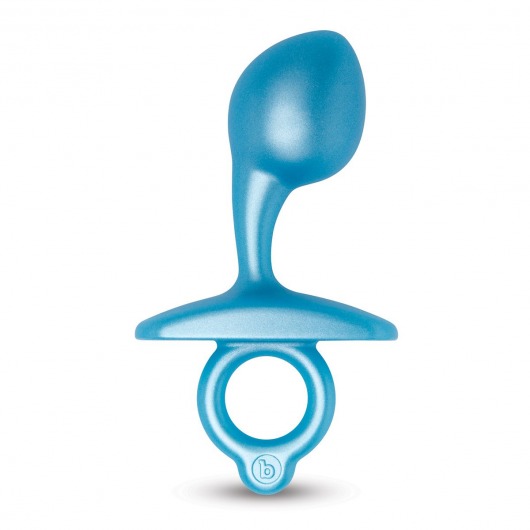 Голубая анальная пробка для массажа простаты Bulb Silicone Prostate Plug - 10,7 см. - b-Vibe - в Красноярске купить с доставкой