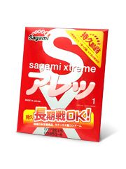 Утолщенный презерватив Sagami Xtreme FEEL LONG с точками - 1 шт. - Sagami - купить с доставкой в Красноярске