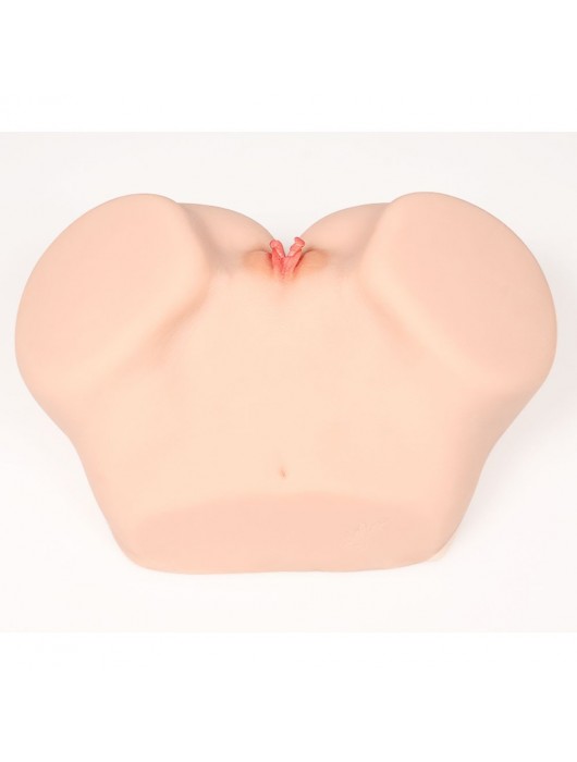 Телесный полуторс с двойным слоем материала и вибрацией Vanilla Onahole Real Vagina - KOKOS - в Красноярске купить с доставкой