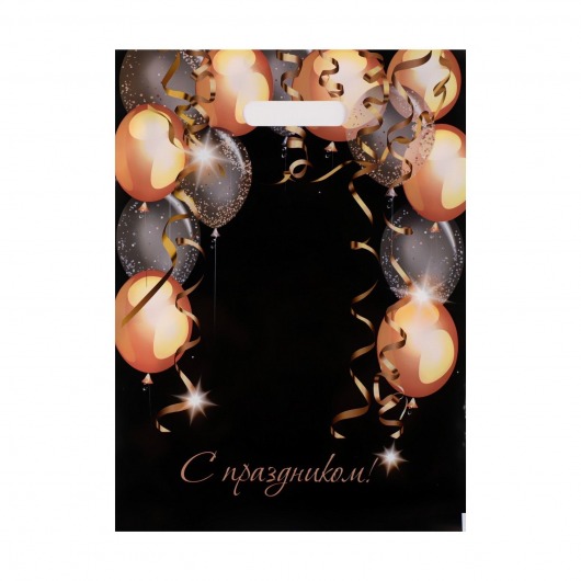 Пакет с вырубной ручкой и принтом в виде шариков (30х40 см) - Сима-Ленд - купить с доставкой в Красноярске