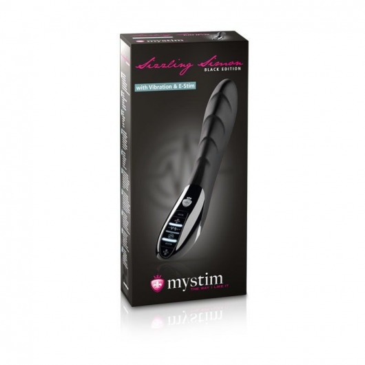 Вибратор с электростимуляцией Sizzling Simon Black Edition - 27 см. - MyStim - купить с доставкой в Красноярске