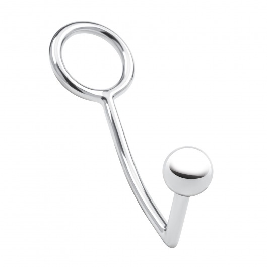 Кольцо на пенис с анальным стимулятором Stainless Steel Anal Hook   Cock Ring - BlueLine - в Красноярске купить с доставкой