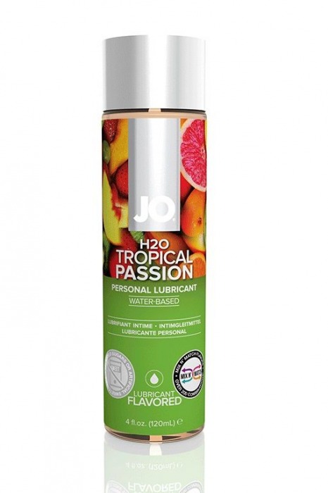 Лубрикант на водной основе с ароматом тропических фруктов JO Flavored Tropical Passion - 120 мл. - System JO - купить с доставкой в Красноярске