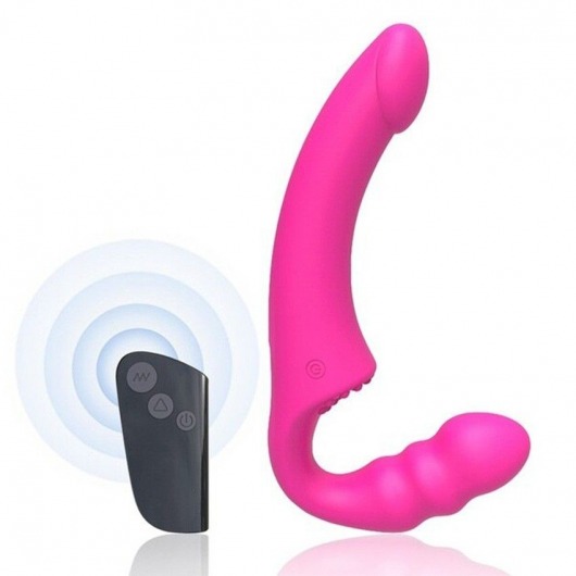 Розовый безремневой страпон Straples Strap-On Dildo - Erokay - купить с доставкой в Красноярске