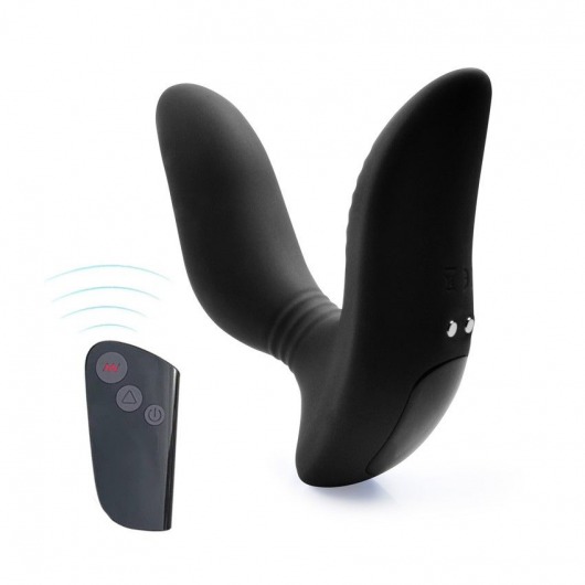 Черный вибромассажер простаты 3,5’’ Remote Control Curve P-spot Massager - 12 см. - Erokay - в Красноярске купить с доставкой