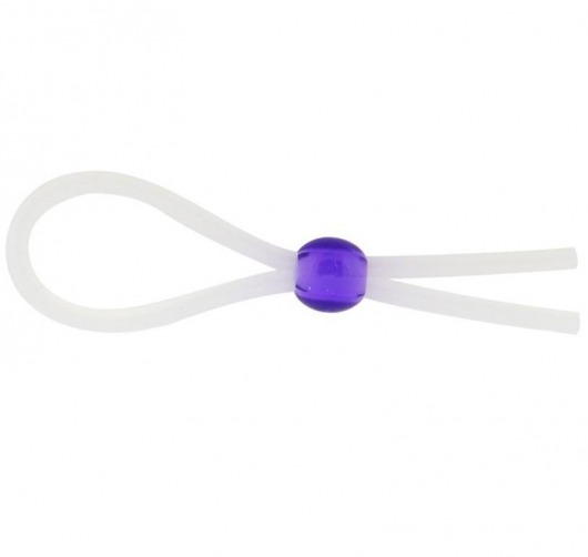 Прозрачное лассо с фиолетовой бусиной SILICONE COCK RING WITH BEAD LAVENDER - NMC - в Красноярске купить с доставкой