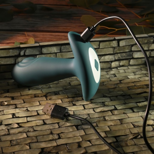 Изумрудная анальная вибропробка с пультом ДУ Tunnel Tapper - 12,1 см. - Gender X