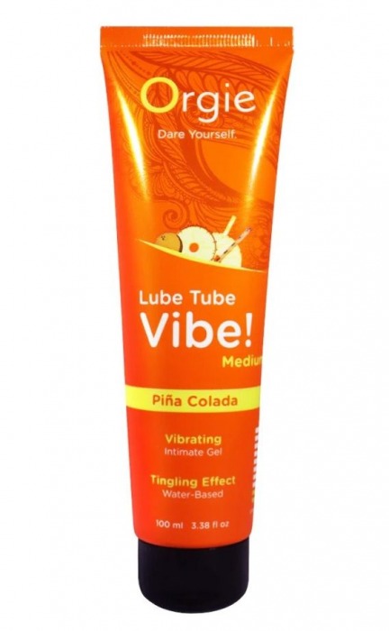 Гель с эффектом вибрации Lube Tube Vibe Medium Pina Colada - 100 мл. - ORGIE - купить с доставкой в Красноярске