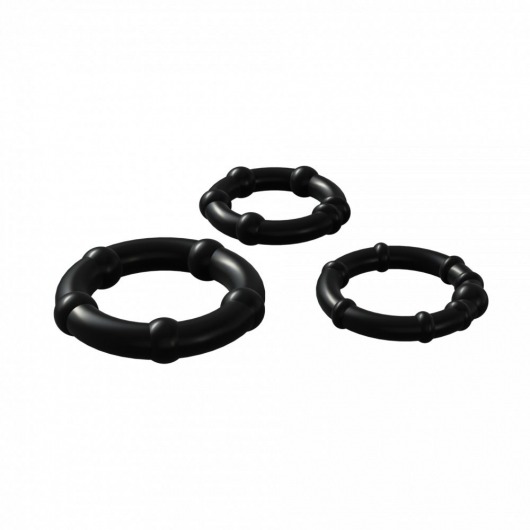 Набор из 3 черных эрекционных колец Babooom Ring Set - Adrien Lastic - в Красноярске купить с доставкой