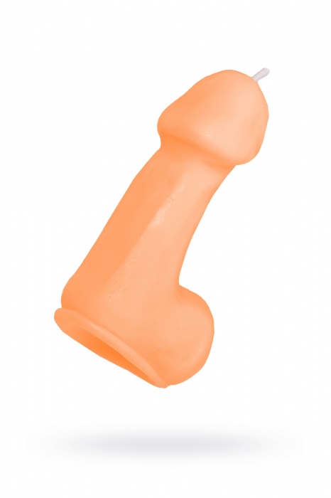 Оранжевая свеча в форме пениса - 47 гр. - Pecado - купить с доставкой в Красноярске