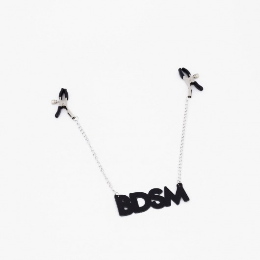 Зажимы на соски с кожаной подвеской BDSM - Crazy Handmade - купить с доставкой в Красноярске