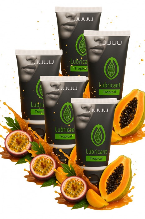 Набор из 5 съедобных лубрикантов JUJU со вкусом тропических фруктов - JuJu - купить с доставкой в Красноярске