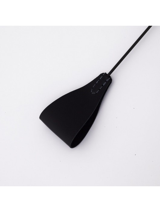 Стек с широким черным кожаным наконечником и металлической ручкой - 67 см. - Crazy Handmade - купить с доставкой в Красноярске