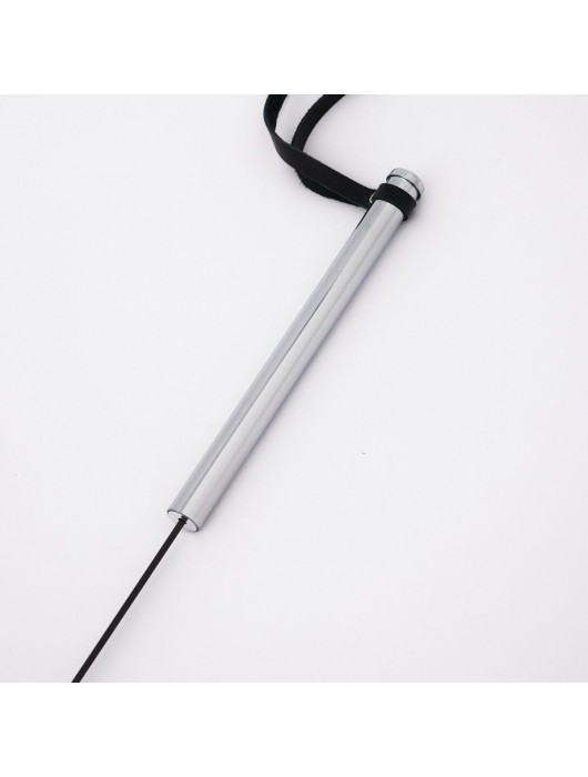 Стек с широким черным кожаным наконечником и металлической ручкой - 67 см. - Crazy Handmade - купить с доставкой в Красноярске