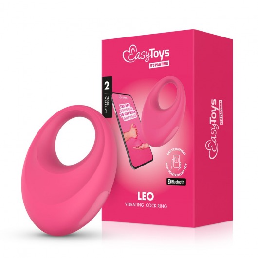 Розовое интерактивное эрекционное виброкольцо Leo - Easy toys - в Красноярске купить с доставкой