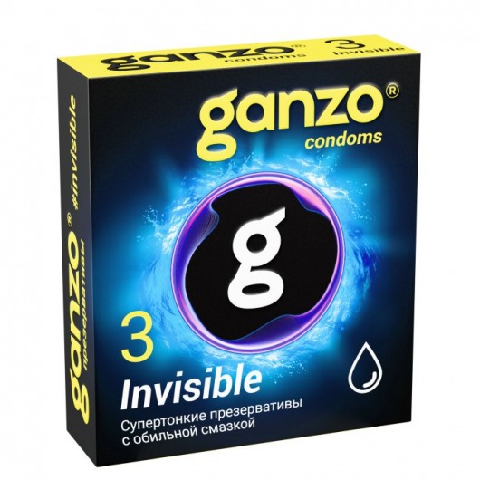 Супертонкие презервативы Ganzo Invisible - 3 шт. - Ganzo - купить с доставкой в Красноярске
