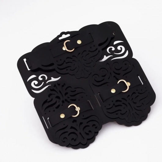 Фигурный набор для БДСМ-игр с узорами и золотистой фурнитурой - Crazy Handmade - купить с доставкой в Красноярске