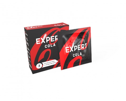 Презервативы с ароматом колы Expert Cola - 3 шт. - Expert - купить с доставкой в Красноярске