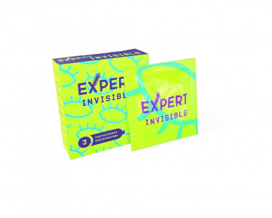 Ультратонкие презервативы Expert Invisible - 3 шт. - Expert - купить с доставкой в Красноярске