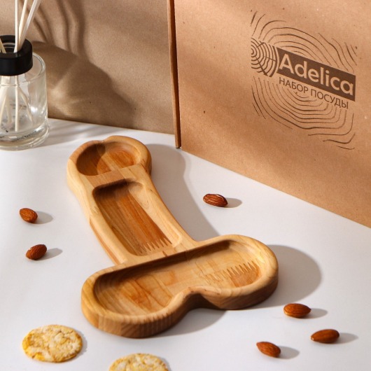 Деревянное блюдо для подачи в форме члена (25 х 16,5 х 1,7 см) - Сима-Ленд - купить с доставкой в Красноярске