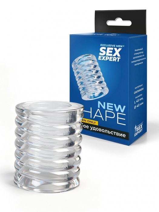 Прозрачная сквозная насадка на пенис с ребрышками - Sex Expert - в Красноярске купить с доставкой