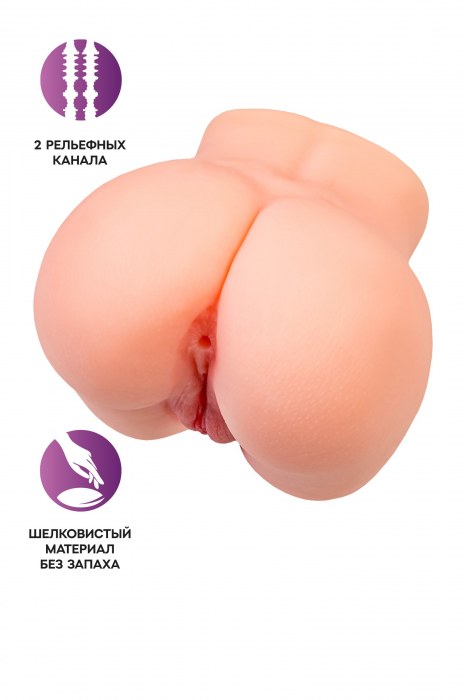 Реалистичный мастурбатор в форме попки с двумя любовными входами - No Name - в Красноярске купить с доставкой