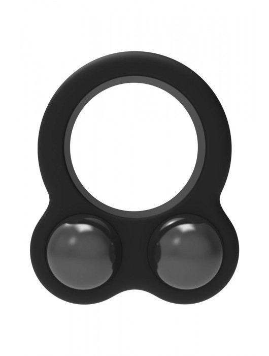 Черное эрекционное кольцо с утяжелителями Cockring Dual Weight - Dream Toys - в Красноярске купить с доставкой