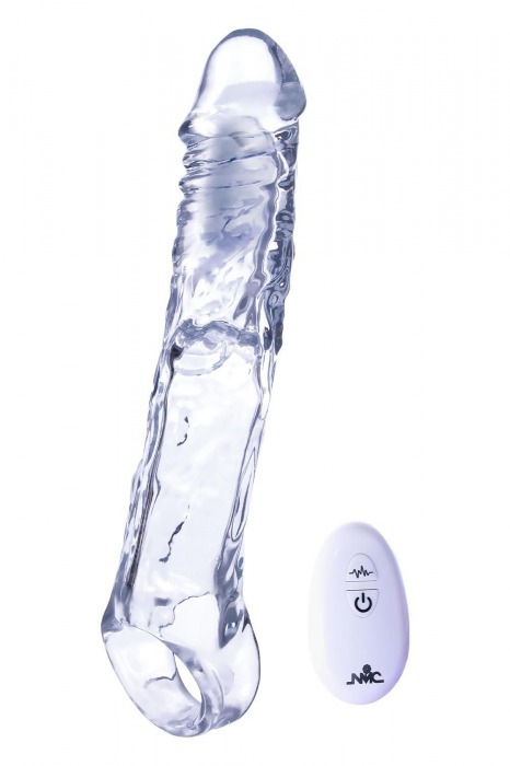 Прозрачная насадка-удлинитель Length Enhancer With Bullet с подхватом - 22,3 см. - NMC - в Красноярске купить с доставкой