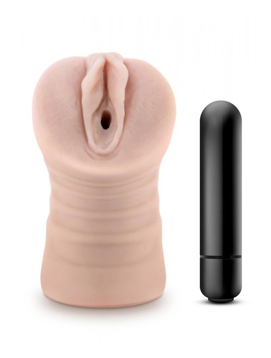 Телесный мастурбатор-вагина Ayumi с вибрацией - Blush Novelties - в Красноярске купить с доставкой