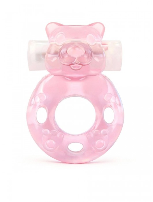 Розовое эрекционное виброкольцо в форме мишки - 1137 - в Красноярске купить с доставкой