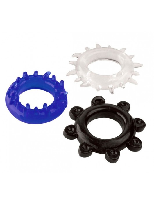 Набор из 3 эрекционных колец разного цвета и рельефа - Boys of Toys - в Красноярске купить с доставкой