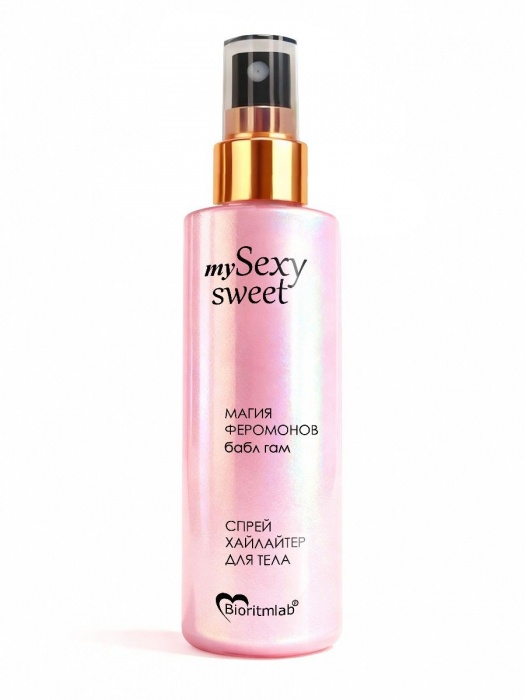 Спрей хайлайтер для тела Sexy Sweet с ароматом бабл-гам, шиммером и феромонами - 200 мл. -  - Магазин феромонов в Красноярске