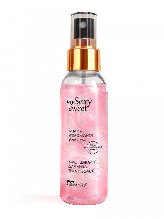 Мист для лица, тела и волос Sexy Sweet с ароматом бабл-гам, шиммером и феромонами - 95 мл. -  - Магазин феромонов в Красноярске