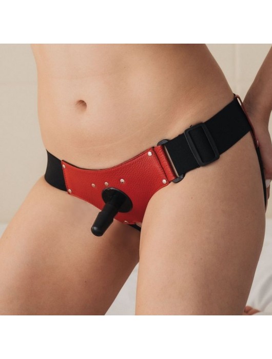 Красные трусики со штырьком для насадки - БДСМ Арсенал - купить с доставкой в Красноярске