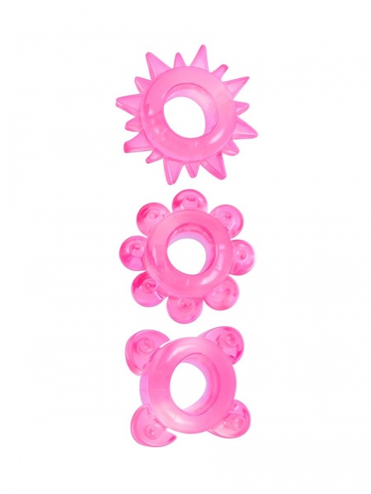Комплект из 3 розовых эрекционных колец - Erowoman-Eroman - в Красноярске купить с доставкой