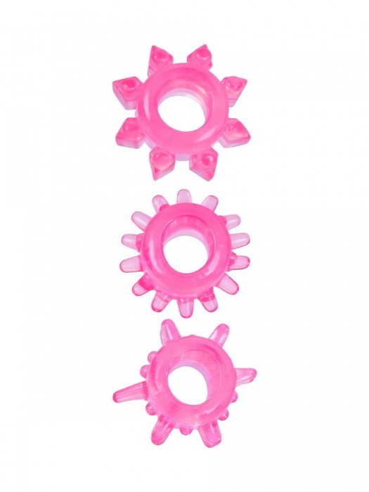 Комплект из трех розовых эрекционных колец - Erowoman-Eroman - в Красноярске купить с доставкой