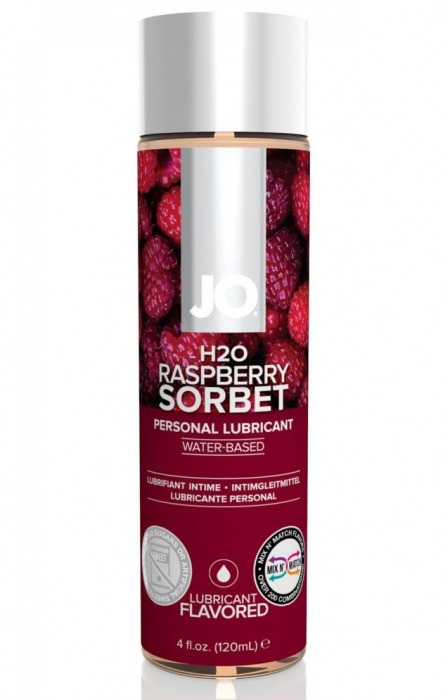 Лубрикант на водной основе с ароматом малины JO Flavored Raspberry Sorbet - 120 мл. - System JO - купить с доставкой в Красноярске