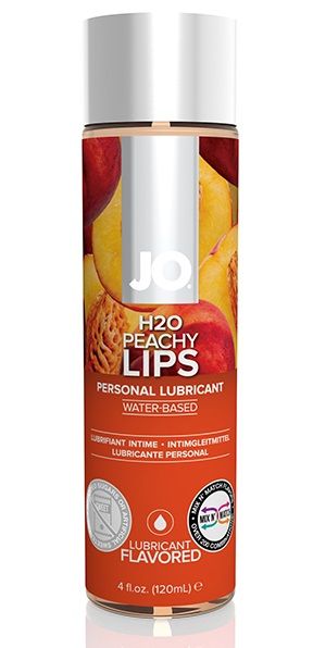 Лубрикант на водной основе с ароматом персика JO Flavored Peachy Lips - 120 мл. - System JO - купить с доставкой в Красноярске