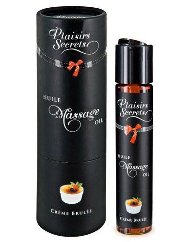 Массажное масло с ароматом крем брюле Huile de Massage Gourmande Creme Brulée - 59 мл. - Plaisir Secret - купить с доставкой в Красноярске