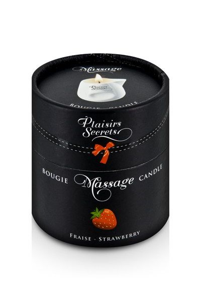 Массажная свеча с ароматом клубники Bougie de Massage Gourmande Fraise - 80 мл. - Plaisir Secret - купить с доставкой в Красноярске