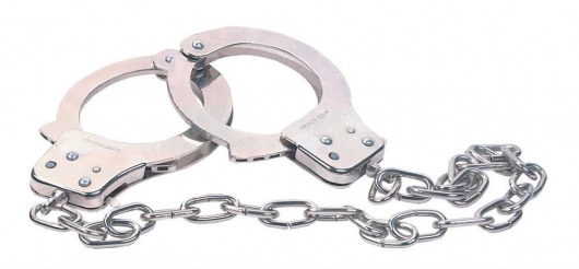 Наручники из металла с длинной цепочкой CHROME HANDCUFFS METAL HANDCUFFS W. KEY - NMC - купить с доставкой в Красноярске