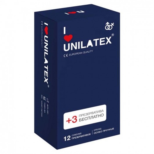 Ультрапрочные презервативы Unilatex Extra Strong - 12 шт. + 3 шт. в подарок - Unilatex - купить с доставкой в Красноярске