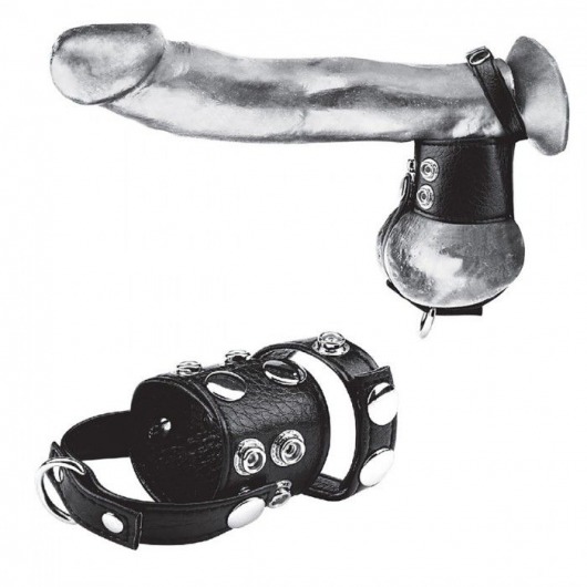 Утяжка на пенис и мошонку Cock Ring With 1.5  Ball Stretcher And Optional Weight Ring - BlueLine - купить с доставкой в Красноярске