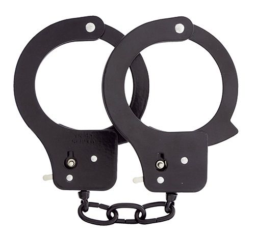 Чёрные наручники из листового металла BONDX METAL CUFFS BLACK - Dream Toys - купить с доставкой в Красноярске