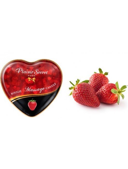 Массажная свеча с ароматом клубники Bougie Massage Candle - 35 мл. - Plaisir Secret - купить с доставкой в Красноярске