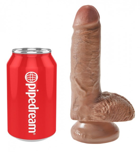 Фаллоимитатор-мулат с мошонкой 7  Cock with Balls - 19,4 см. - Pipedream