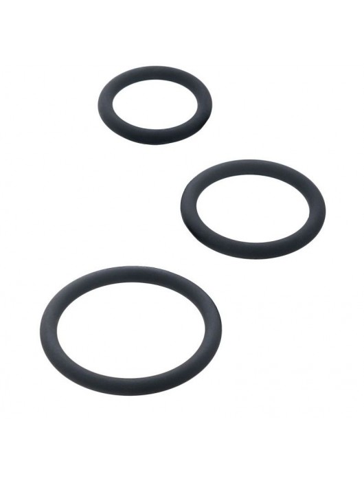 Набор из 3 чёрных эрекционных колец - ToyFa - в Красноярске купить с доставкой