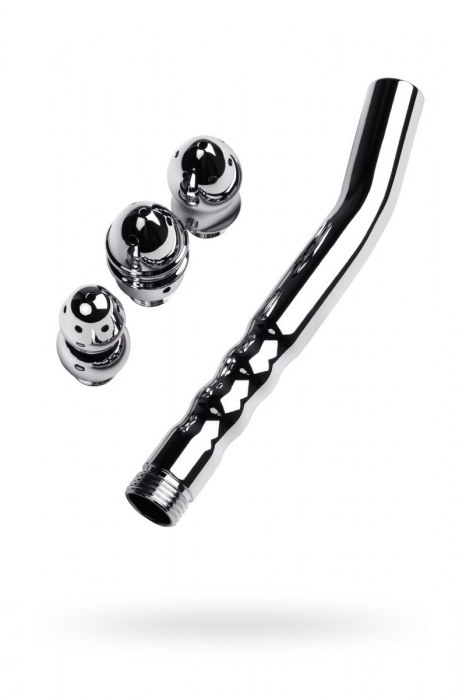 Металлический анальный душ с тремя насадками - ToyFa - купить с доставкой в Красноярске