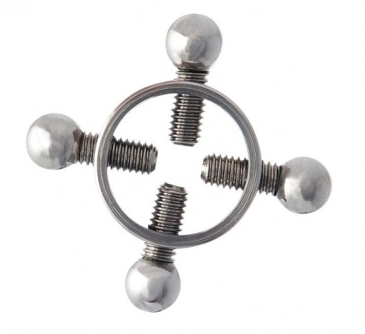 Серебристые зажимы для сосков на винтах - ToyFa - купить с доставкой в Красноярске