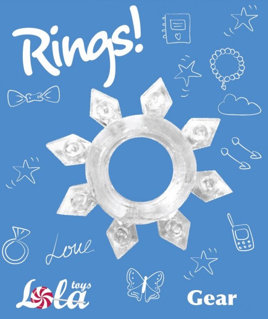 Прозрачное эрекционное кольцо Rings Gear - Lola Games - в Красноярске купить с доставкой